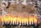 Christmas background top view candle garland greeting