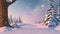 Christmas Background, Winter Forest. Beautiful 3d animation, seamless looping, 4K