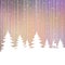 Christmas background. Winter landscape with deer. White fairy forest.