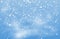 Christmas background. Winter snow landscape vector illustration. Falling snow, blue sky, fog