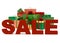Christmas bags and boxes with a word Sale
