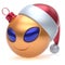 Christmas ball alien face New Year`s Eve bauble smiley cartoon