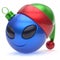 Christmas ball alien face New Years Eve bauble smiley emoticon