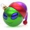 Christmas ball alien face New Years Eve bauble smiley emoticon