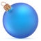 Christmas ball blue wintertime ornament New Year`s Eve bauble