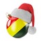 Christmas ball with Bolivian flag and Santa Claus hat. Christmas and New Year in Bolivia, concept. 3D rendering