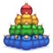 Christmas ball colorful pyramid top red leader first place winner