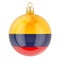 Christmas ball with Columbian flag, 3D rendering