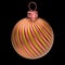 Christmas ball decor closeup modern striped golden pink