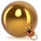 Christmas ball decoration bauble golden yellow closeup