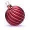 Christmas ball decoration closeup golden red modern stylish