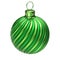 Christmas ball decoration closeup green striped vintage stylish