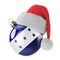 Christmas ball with Honduranian flag and Santa Claus hat. Christmas and New Year in Honduras, concept. 3D rendering