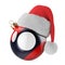 Christmas ball with Laotian flag and Santa Claus hat. Christmas and New Year in Laos, concept. 3D rendering