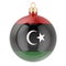 Christmas ball with Libyan flag, 3D rendering