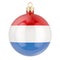 Christmas ball with Luxembourgish flag, 3D rendering