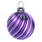 Christmas ball purple silver striped bauble