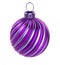 Christmas ball purple violet Xmas decoration closeup striped