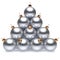 Christmas ball pyramid white silver New Year bauble group