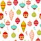 Christmas ball seamless pattern colourful winter holiday xmas decoration sphere new year festival flat design vector