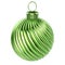 Christmas ball shiny green colored. New Year`s Eve bauble