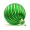 Christmas ball shiny green metallic stylish. Happy New Year bauble