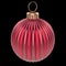 Christmas ball shiny metallic red. New Year`s Eve bauble decoration