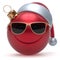 Christmas ball smiley face emoticon Happy New Year bauble