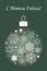 Christmas ball with snowflakes on a dark background. Vector illustration. New Year banner or greeting card template. Russian