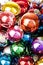 Christmas ball texture real glass ball. Celebrate christmas holiday with colorful shiny brilliant christmas balls. Christmas ornam