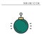 Christmas ball thin line icon. New Year celebration outline decorated pictogram. Xmas winter element. Vector simple flat