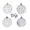 Christmas ball toys. Doodle isolated set for coloring page. Vector illustration .