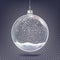 Christmas Ball Vector. Classic Xmas Tree Glass Decoration Element. Shining Snow, Snowflake. 3D Realistic. On