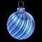 Christmas ball Xmas decoration closeup blue silver striped decor