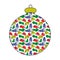 Christmas balloon for a pet. Vector greeting card, flyer for pet stores or hotel, Veterinary clinics