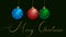 Christmas balls as a pendulum and merry christmas greetings animated abstraction and minimalism