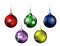 Christmas balls; Background;christmas,sphere, new, winter, glossy, hanging, illustration, red, new years eve, metallic, december