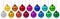 Christmas balls baubles banner decoration colors hanging isolate