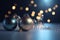 Christmas balls and beautiful bokeh decorations background, space for text, trending, epic, photo-realistic