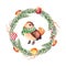 Christmas balls,candy,heart,pinecones and cute bird