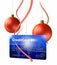 Christmas balls and Credit Card