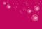 Christmas balls on dark Pink Winter background with snowflakes and stars. Vector EPS 10 cmyk