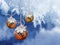 Christmas balls frosty background