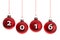 Christmas balls hanging at a rope with text 2016