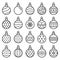 Christmas balls icons. Vector illustration.