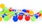 Christmas balls multi-colored electric garland on a white background