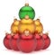 Christmas balls multicolored pyramid top green leader winner