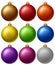 Christmas balls in nine colors