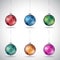 Christmas Balls with Ornamental Round Shapes and Silver String V