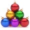 Christmas balls pyramid multicolored red leader on top hierarchy